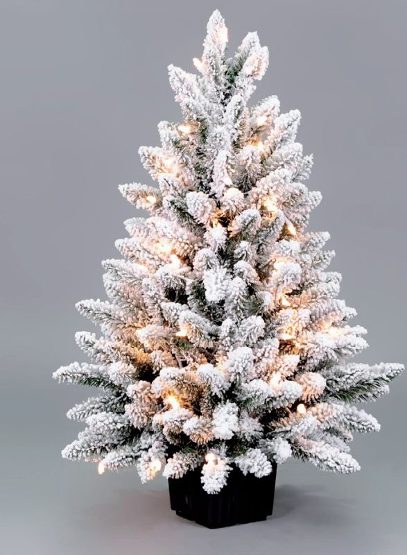 Mini kerstboom snow met lichtjes 90 cm – Kerstbomen verhuur Kerstbomen huren | De